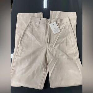 A.L.C. Vegan Leather Wide Leg Pants Size 6 Cream